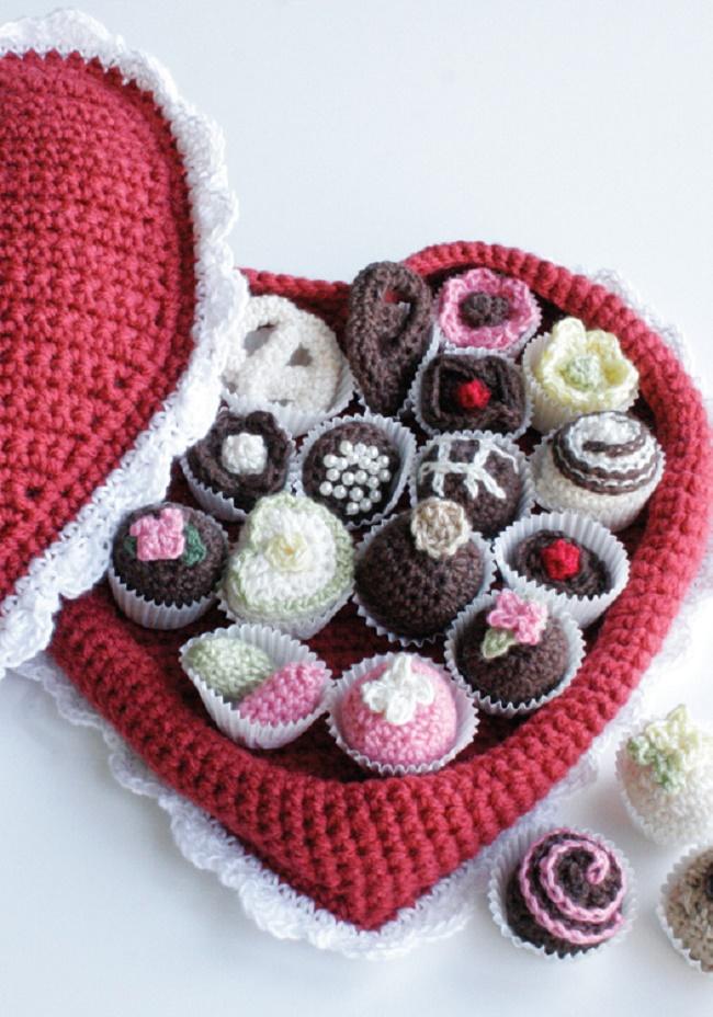Wonderful Red Heart Crochet Box of Chocolates Patterns – Valentine’s day 2020