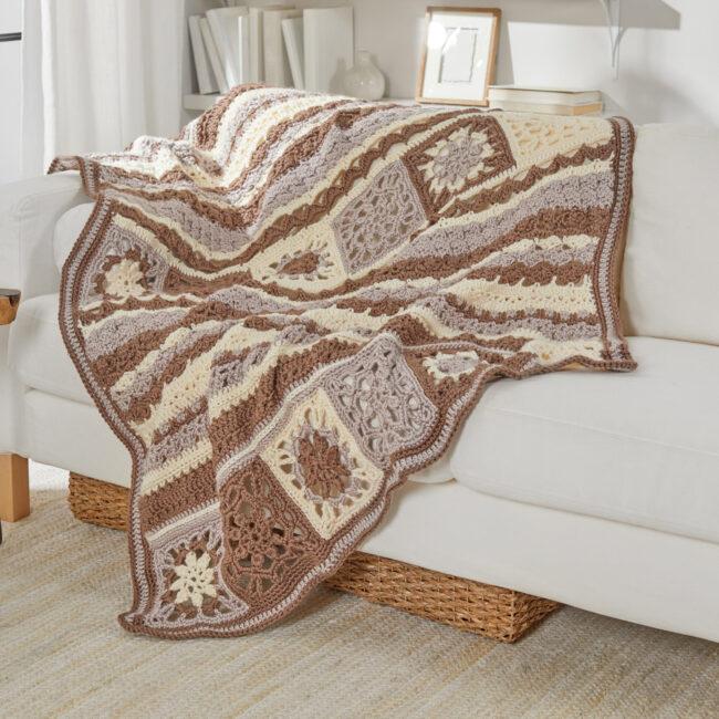 Crochet Afghan blanket brown tones Free Patterns