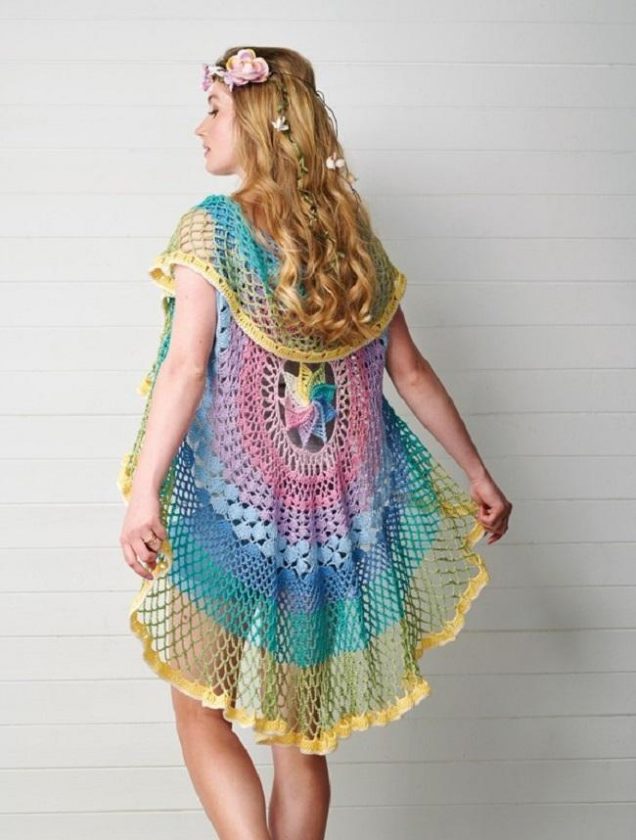 Crochet Rainbow Mandala Waistcoat By Sara Huntington’s - Free Pattern 2020