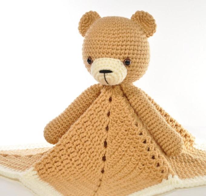 Crochet Lovey Blanket Bear Security Blanket Teddy Free Pattern 2020