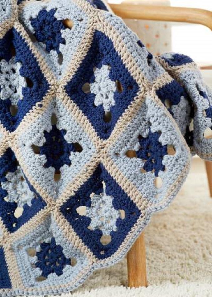 Crochet Circle in Square Throw Pattern
