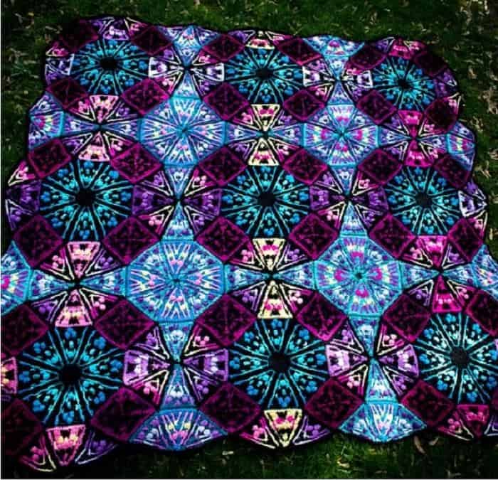 Color Kaleidoscope Blanket Crochet Patterns Free